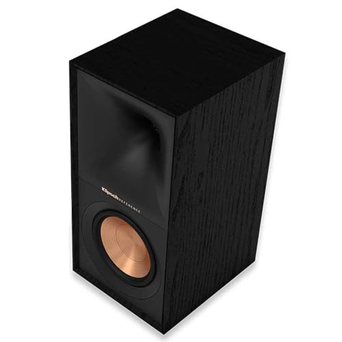 Klipsch كليبسش ريفرنس الجيل التالي R-50M مكبرات صوت رف الكتب المحملة بقرون مع مضخمات نحاسية مدورة 5.25" لأفضل صوت مسرحي منزلي في الفئة في اللون الأسود - Image 1