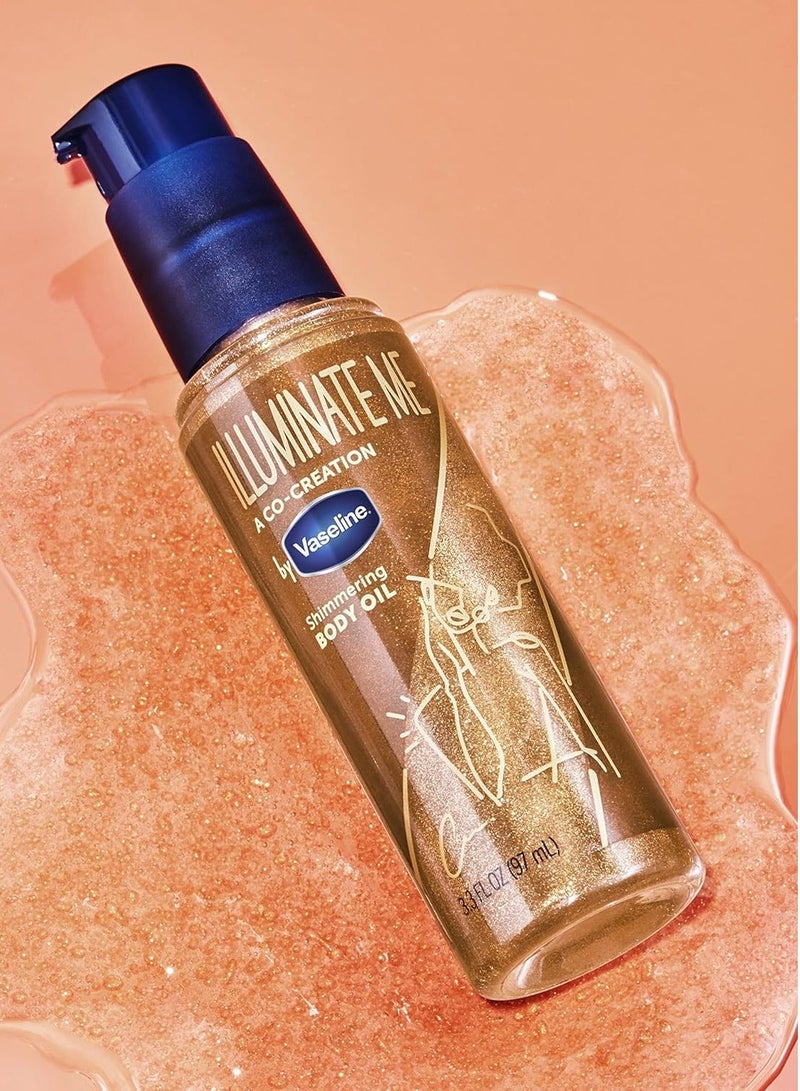 Vaseline Illuminate Me Shimmering Body Oil Created for Melanin Rich Skin, Illuminates Skin with Finishing Touch of Shimmer for Glowing Skin 97 ml - Image 3