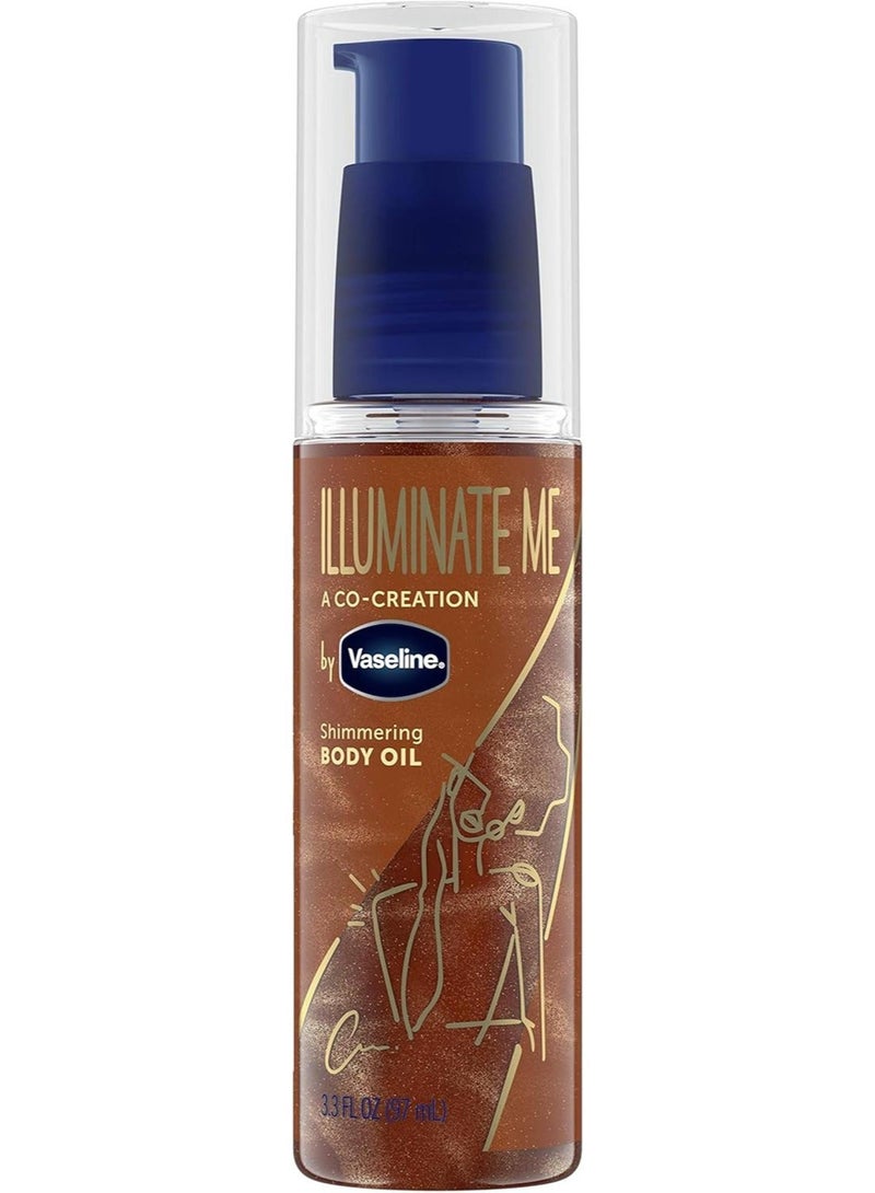 Vaseline Illuminate Me Shimmering Body Oil Created for Melanin Rich Skin, Illuminates Skin with Finishing Touch of Shimmer for Glowing Skin 97 ml - Image 1