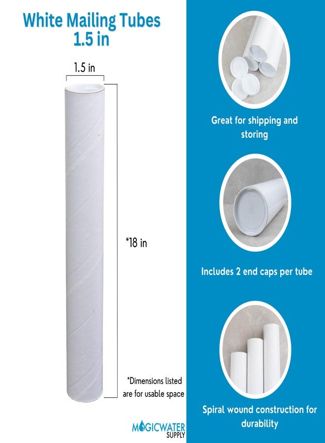 MagicWater Supply Mailing Tube - 1.5 in x 18 in - White - 4 Pack - for Shipping and Storage of Posters, Arts, Crafts, and Documents - Image 2