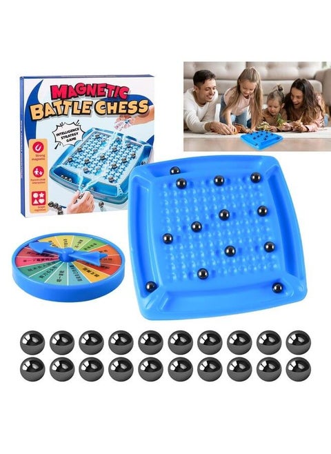 Necdeol Magnetic Chess Game, Magnetic Chess Game, Battle Chess with Magnetic, Travel Chess Magnetic, Puzzle Checkers Game, Portable Chessboard Party for Family Reunion (B)