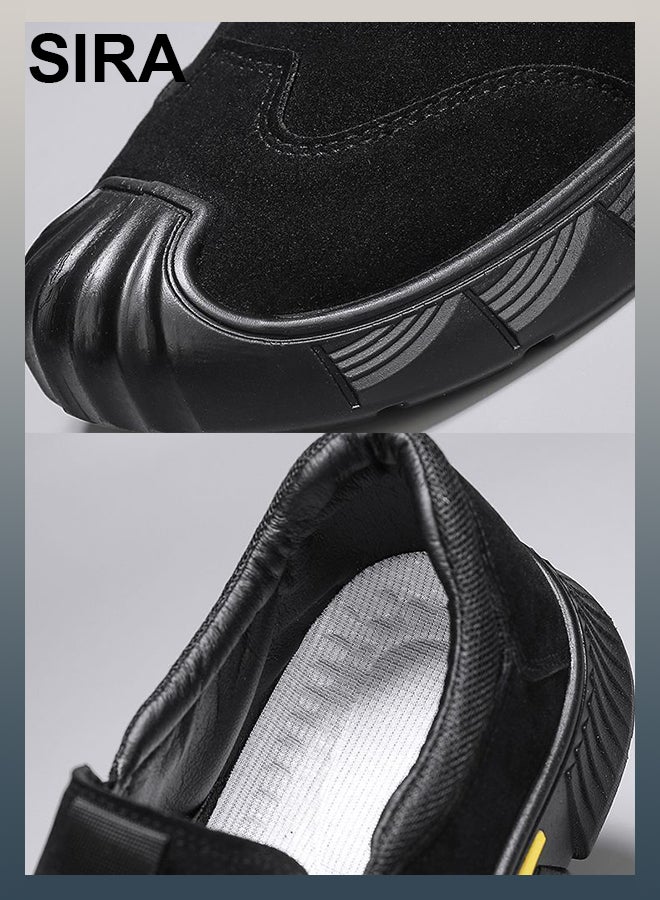 SIRA Men's Slip-On Sneakers - Breathable Comfort Casual Shoes with Anti-Slip Sole, Lightweight Walking Shoes for Work, Travel & Daily Wear (Black) - Image 4