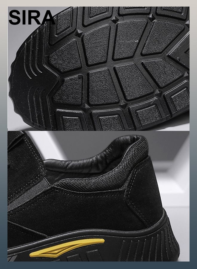 SIRA Men's Slip-On Sneakers - Breathable Comfort Casual Shoes with Anti-Slip Sole, Lightweight Walking Shoes for Work, Travel & Daily Wear (Black) - Image 5
