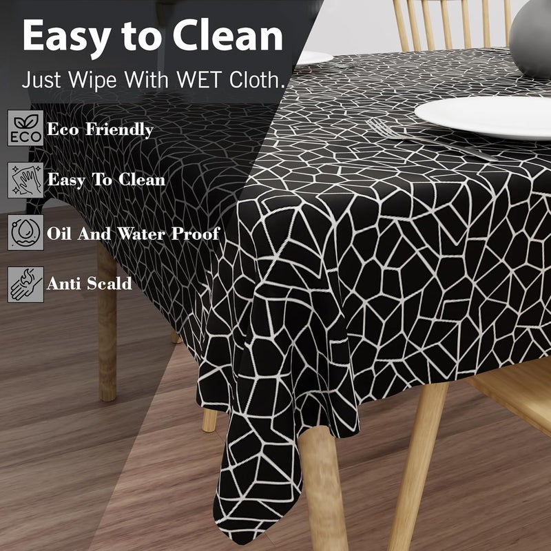 Wings Star Dining Table Cover for 6 Seater, 60 x 90 inch Size, Waterproof and Dustproof Table Sheet,Dining Table 6 Seater Waterproof Cover, Black - Image 5