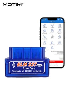 Motim elm327 Mini Enhanced Version Bluetooth v1.5 OBDII OBD2 Car Scanner, Car Fault Detector, Auto Diagnostic Tool for iPhone, Android & Windows  - Image 1