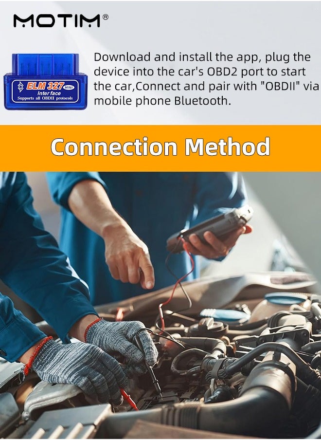Motim - elm327 Mini Enhanced Version Bluetooth v1.5 OBDII OBD2 Car Scanner, Car Fault Detector, Auto Diagnostic Tool for iPhone, Android & Windows - Image 1