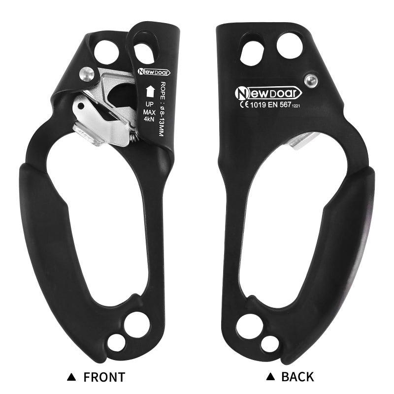 NewDoar Left Hand Ascender Rock Climbing Tree Arborist Rappelling Gear Equipment CE Certified Rope Clamp for 8~13MM Rope(Left Hand Black) - Image 4