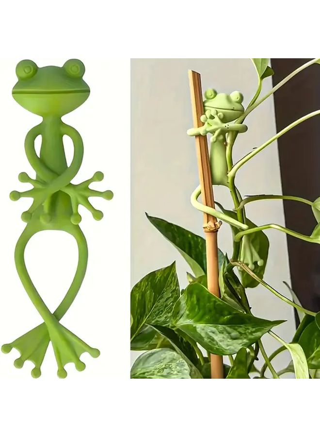 10 Green Frog Plant Racks PP Supports For Small Potted Plants Indoor Garden Decor - Image 1