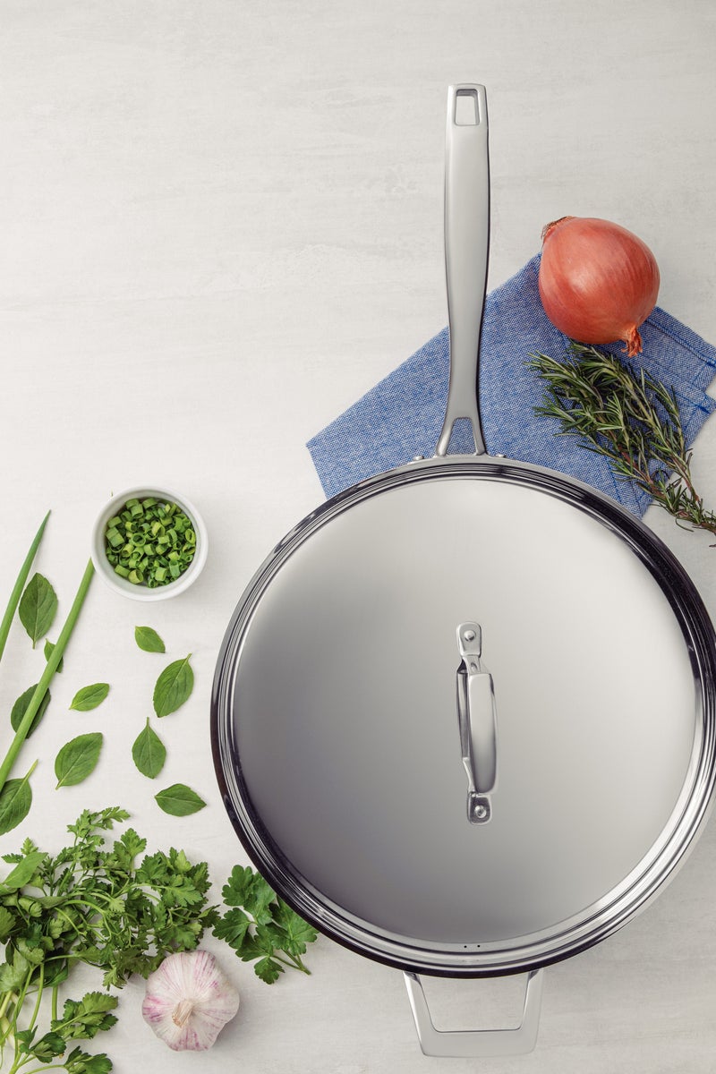 TRAMONTINA Tramontina 🇧🇷 30CM Grano Sauté Pan with Lid – Tri-Ply Stainless Steel | 5.6L Capacity | Induction & Oven Safe | Since 1911 – Model 62140300  - Image 5