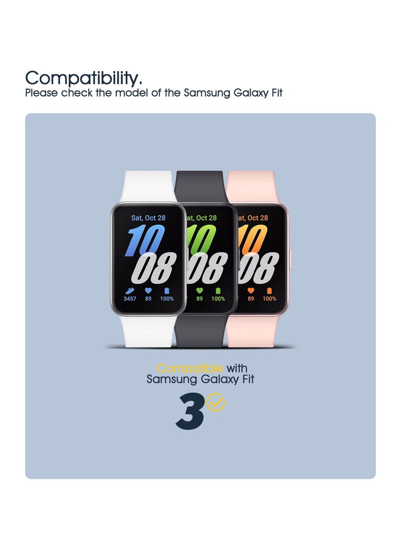 Glass Case Compatible for Samsung Galaxy Fit3 Watch Case, Protective PC Frame Face Cover Built-in Tempered Glass Screen Protector, Scratch Resistant Shock Absorbing,Matte Black  - Image 2