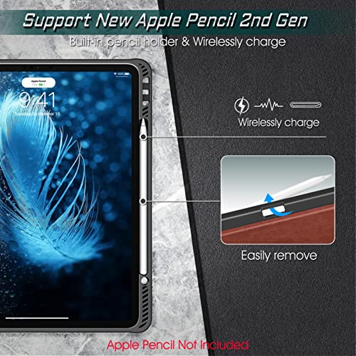 CaseBot Magnetic Case for iPad Pro 12.9-inch 6th Generation 2022, Multiple Angle Shockproof Rugged Stand Case, Soft TPU Back Cover w/Pencil Holder, Also Fit iPad Pro 12.9" 5th/4th/3rd Gen, Brown - Image 3