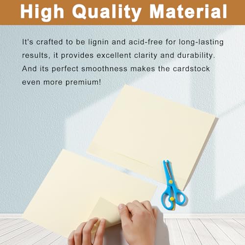 Silunkia 500 Sheets Cream Cardstock 5 Assorted Size Ivory Paper, 200gsm/75lb Thick Off White Card Stock for DIY Cards, Business Cards, Wedding Invitations, Scrapbooking, Certificates - Image 4