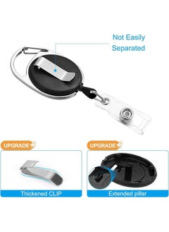 WANFAN 2 Pack ID Badge Holder with Clip Badge Reels Retractable Id Card Vertical Lanyard Holder  - Image 3