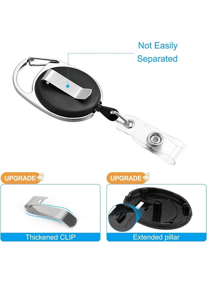 WANFAN 2 Pack ID Badge Holder with Clip Badge Reels Retractable Id Card Vertical Lanyard Holder  - Image 3