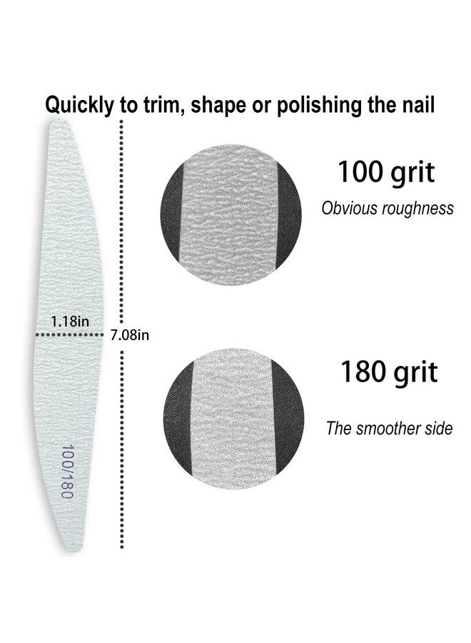 Sanluba Sanluba Acrylic Nail Files 15Pcs Sanluba Professional Manicure Tool For Gel Nails Rough 100180 Grit Course Emery Boards Curved Nail Files For Natural Nailtoenail - Image 3