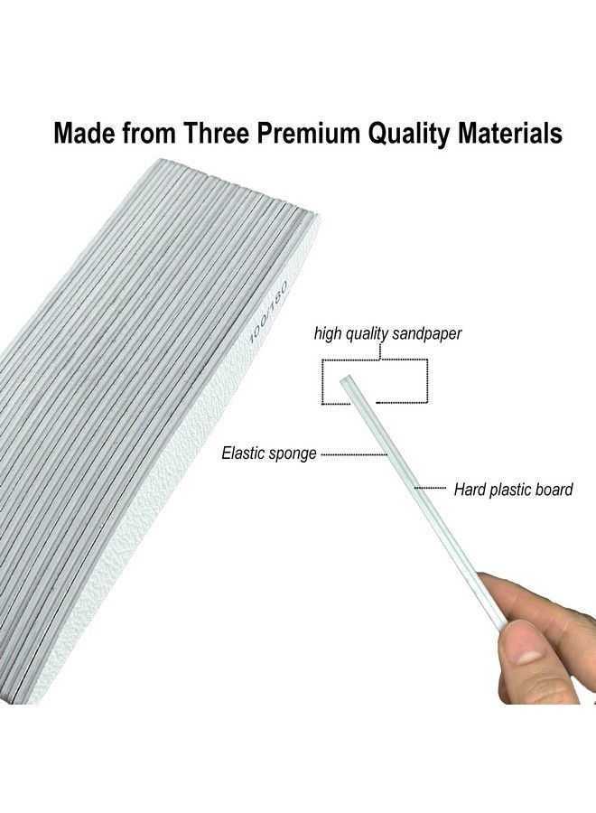 Sanluba Sanluba Acrylic Nail Files 15Pcs Sanluba Professional Manicure Tool For Gel Nails Rough 100180 Grit Course Emery Boards Curved Nail Files For Natural Nailtoenail - Image 4