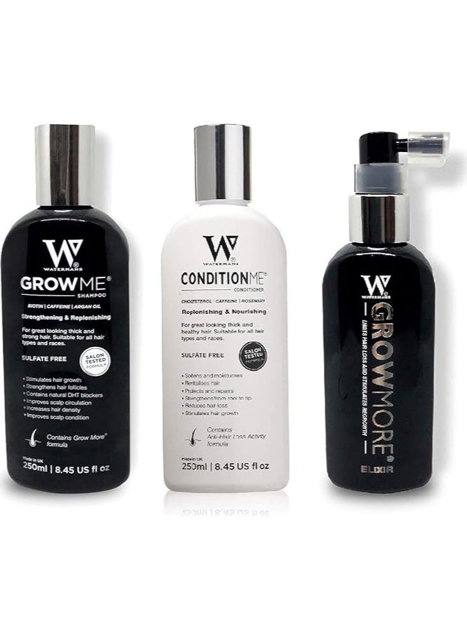 Watermans Watermans Hair Growth Shampoo, Conditioner and Elixir for Men and Women - Combo Pack  - Image 1
