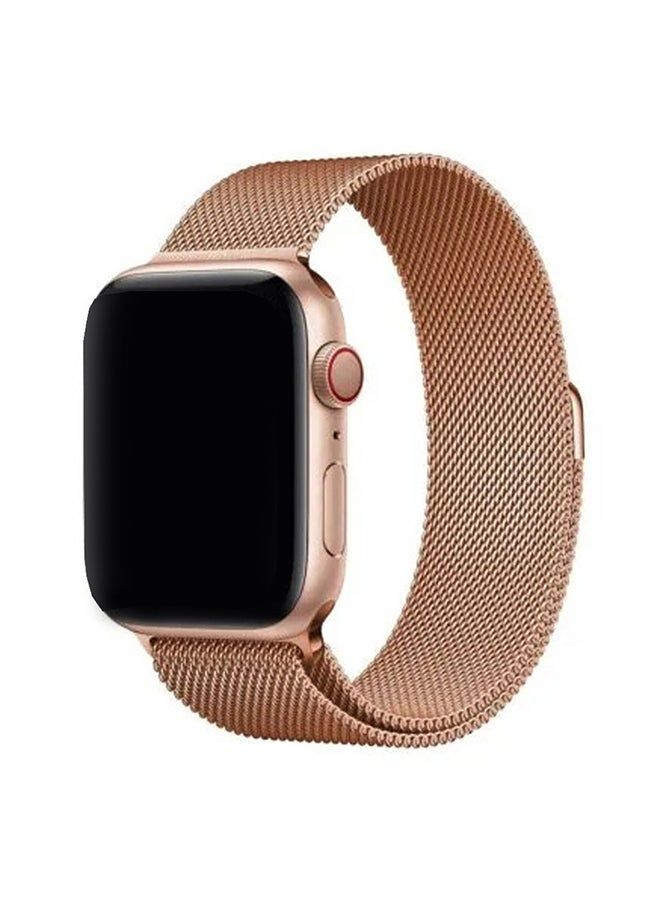 Stainless Steel Milanese Loop Mesh Band for Apple Watch 7/6/SE/5/4/3/2/1 38mm/40mm/41mm Rose Gold