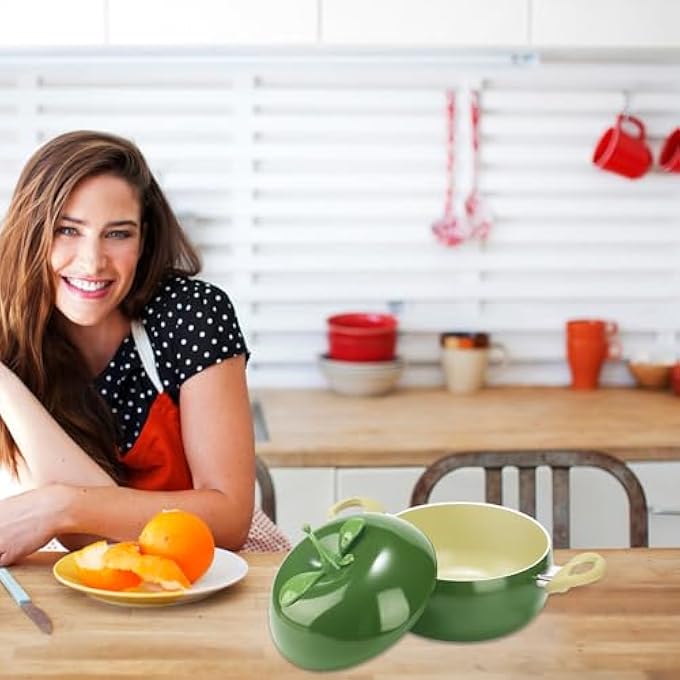 ريحني قدر صلصة مع غطاء، قدر على شكل خضراوات وفاكهة، قدر طماطم مع غطاء، مناسب للطهي على موقد الحث، حساء الحليب، قلي السباغيتي، طهي على نار هادئة، موقد مطبخ - Image 3