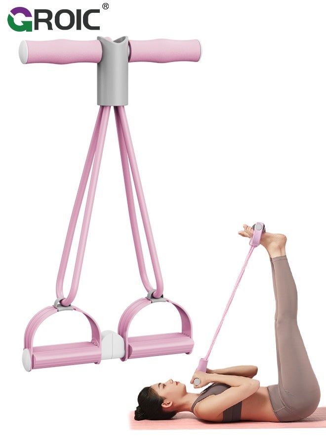 GROIC Split Pedal Resistance Band, Multifunction Tension Rope, 4-Tube Elastic Yoga Pedal Puller Resistance Band Fitness Equipment, for Abdomen/Waist/Arm/Leg Stretching Slimming Training - Image 1