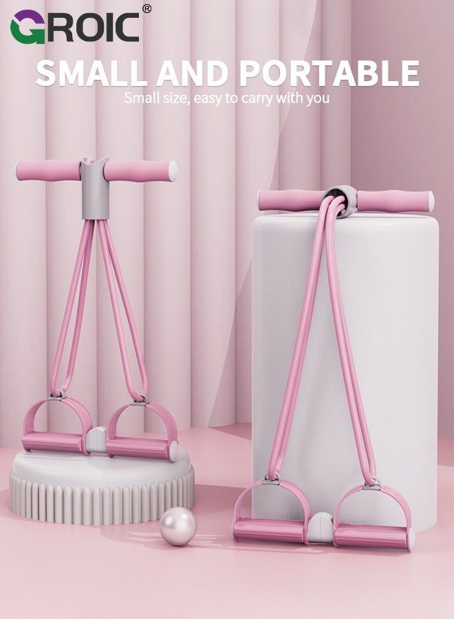 GROIC Split Pedal Resistance Band, Multifunction Tension Rope, 4-Tube Elastic Yoga Pedal Puller Resistance Band Fitness Equipment, for Abdomen/Waist/Arm/Leg Stretching Slimming Training - Image 5