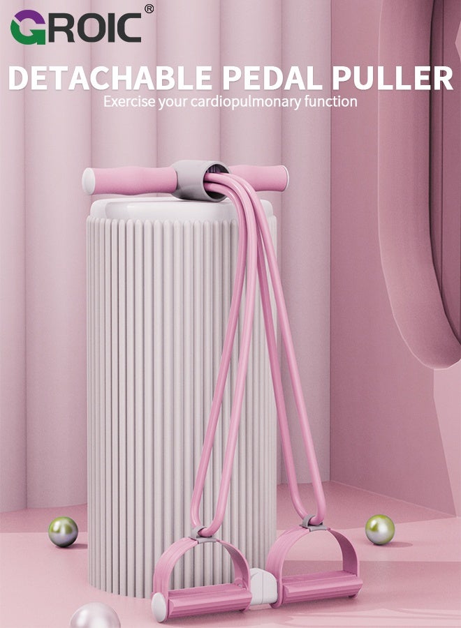 GROIC Split Pedal Resistance Band, Multifunction Tension Rope, 4-Tube Elastic Yoga Pedal Puller Resistance Band Fitness Equipment, for Abdomen/Waist/Arm/Leg Stretching Slimming Training - Image 2