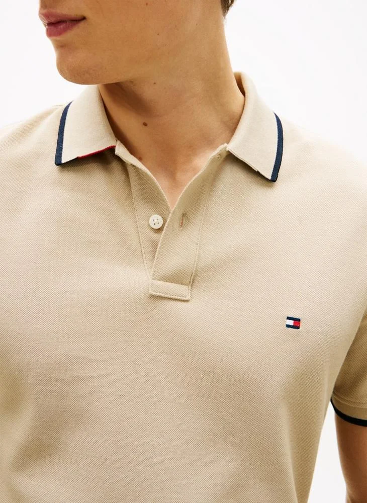 TOMMY HILFIGER  Regular Fit Tipped Pique Polo Shirt for Men | Best Price UAE