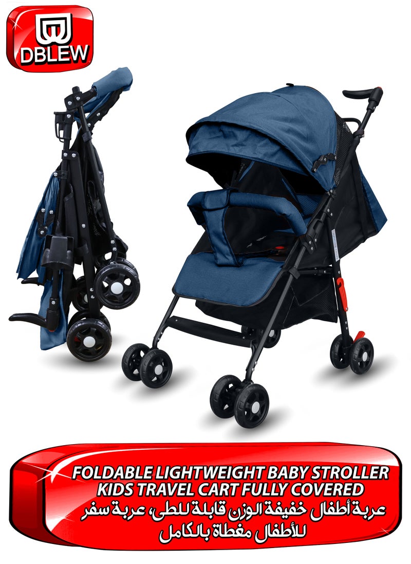 DBLEW Lightweight Compact Baby Travel Stroller with Adjustable Handles and Backrest One Hand Foldable Easy Car Trunk Storage Shopping Walking Pocket Stroller Cart For Toddler 