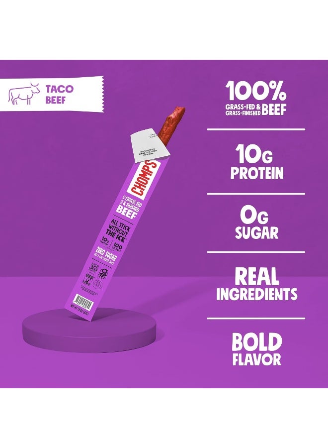 CHOMPS Grass Fed Taco Beef Jerky Snack Sticks - Image 3