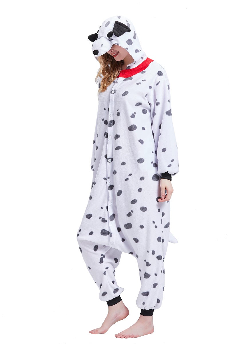 Magicalani Dalmatian dog Onesie Pajamas for Adults - Unisex Animal Cosplay Sleepwear, Christmas Halloween Costume - Image 2