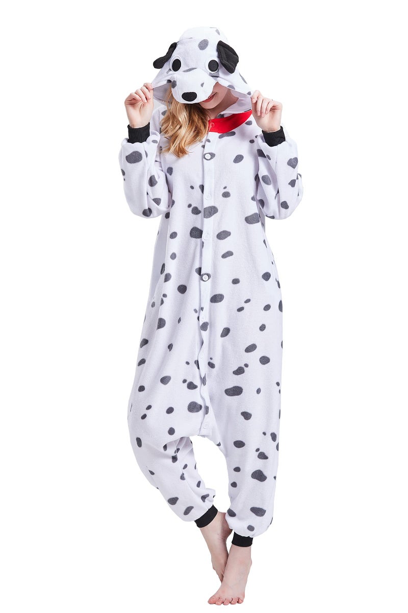 Magicalani Dalmatian dog Onesie Pajamas for Adults - Unisex Animal Cosplay Sleepwear, Christmas Halloween Costume - Image 3