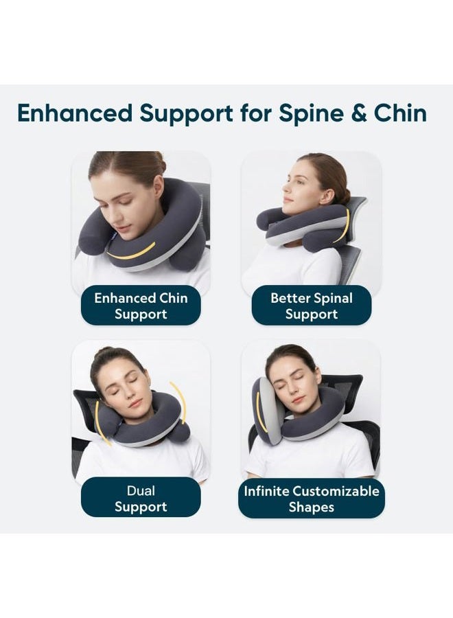 Vesta Travel Pillow - Spiral Wrapping Design, Easy Support Customization for Head, Neck and Chin, Airplane Travel Kit, Storage Bag. - Image 4