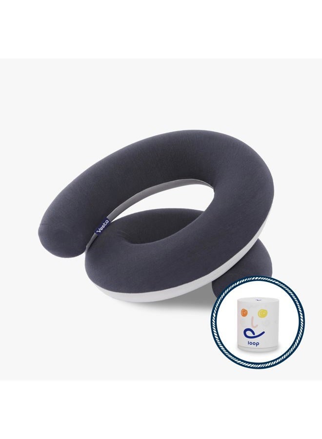 Vesta Travel Pillow - Spiral Wrapping Design, Easy Support Customization for Head, Neck and Chin, Airplane Travel Kit, Storage Bag. - Image 1