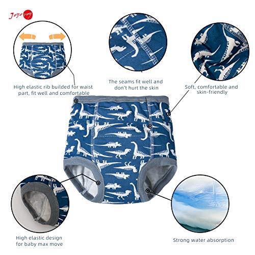 Joyo roy 4Pcs Potty Training Underwear for Boys 100 Cotton Soft Super Absorption Thick Padded Toilet Training Pants Comfortable Toddler Underwear Boys 3T Waterproof Pee Pants with Potty Sticker Chart - Image 3