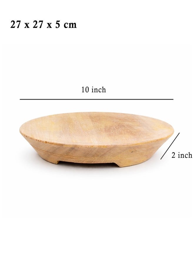 CRM TRADERS Wooden Chakla Belan Roti Rolling Board and Pin Set for Kitchen - 10.5 inch - Image 2