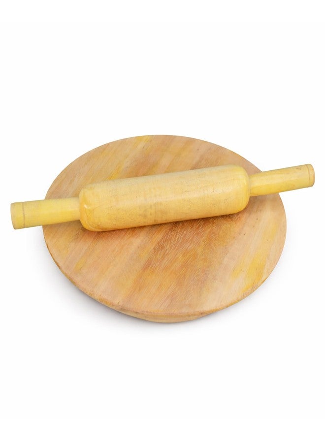 CRM TRADERS Wooden Chakla Belan Roti Rolling Board and Pin Set for Kitchen - 10.5 inch - Image 3