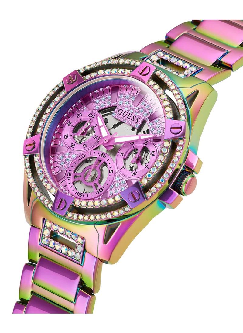 GUESS - Ladies Iridescent Quartz Multi-function Stainless Steel Watch GW0464L4 - 40mm - Image 1