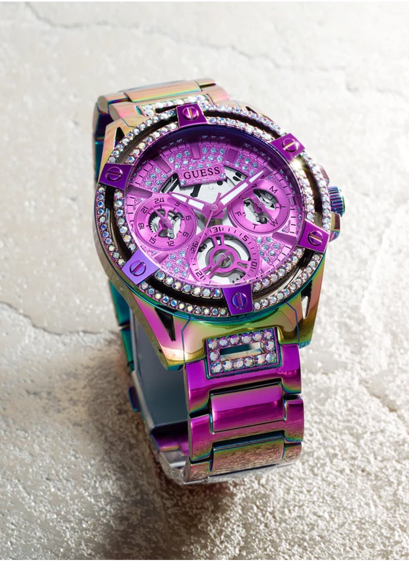 GUESS - Ladies Iridescent Quartz Multi-function Stainless Steel Watch GW0464L4 - 40mm - Image 1
