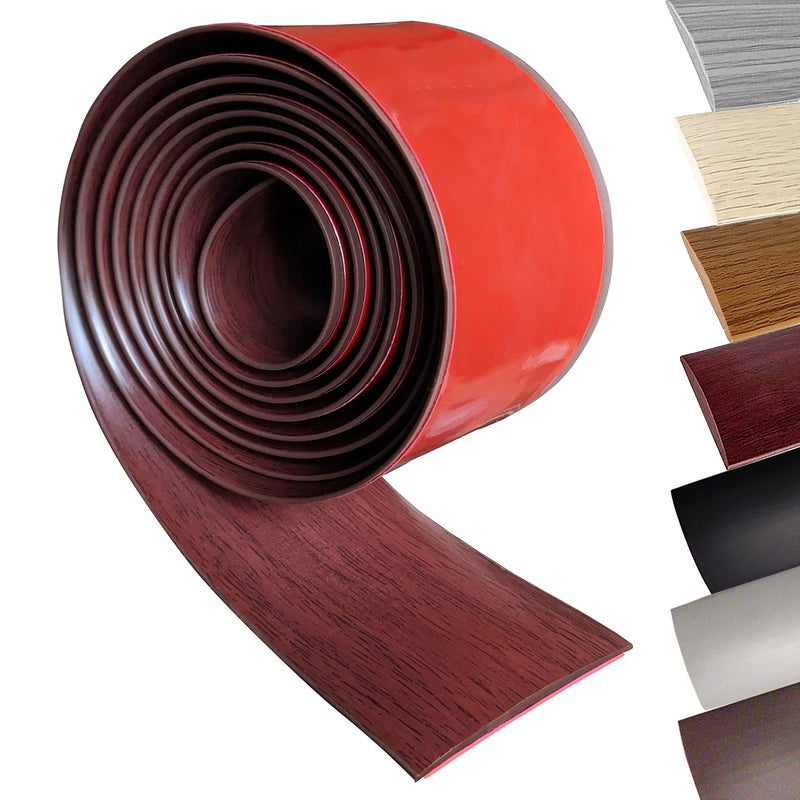 Floor Transition Strip SelfAdhesive Cover Strips Threshold Repair Floor Gap Vinyl Flooring Transitions Laminate Floor Flat Divider Strip Minimalism Oak Wood Grain Design 66FT 4cm Coffee Cherry