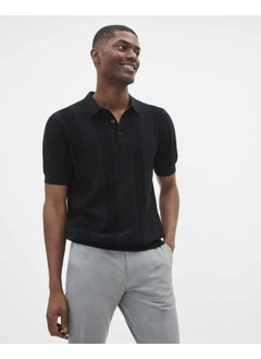 Cool Tarz Cool Style Men's Vertical Stripe 3 Button Polo Collar Short Sleeve Knitwear  - Image 1
