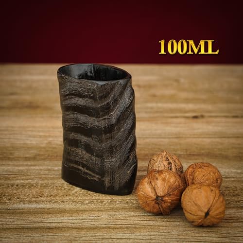 Mythrojan Viking Drinking Buffalo Horn Shot Glass with Free Canvas Bag Drinking Vessel Tumbler for Viking Events Renaissance Norse Medieval Tankard Shot Glass - 3", Pack of 2 - Image 2