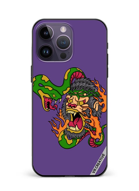 Protective Case Cover For Apple iPhone 16 Pro King Kong Vs Snake Design Multicolour