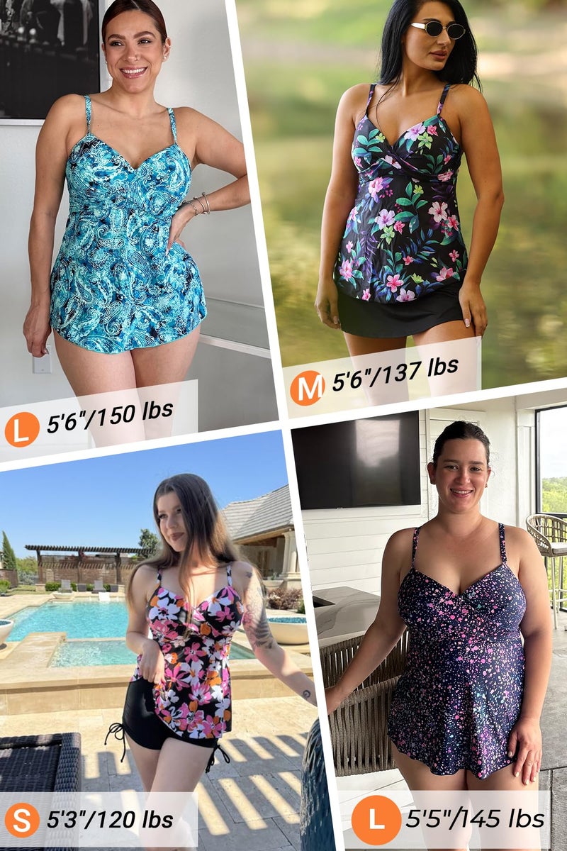 Aqua Eve Women Underwire Tankini Top Only Twist V Neck Swimsuit Top Flowy Bathing Suit Top No Bottom Blue Paisley L - Image 5