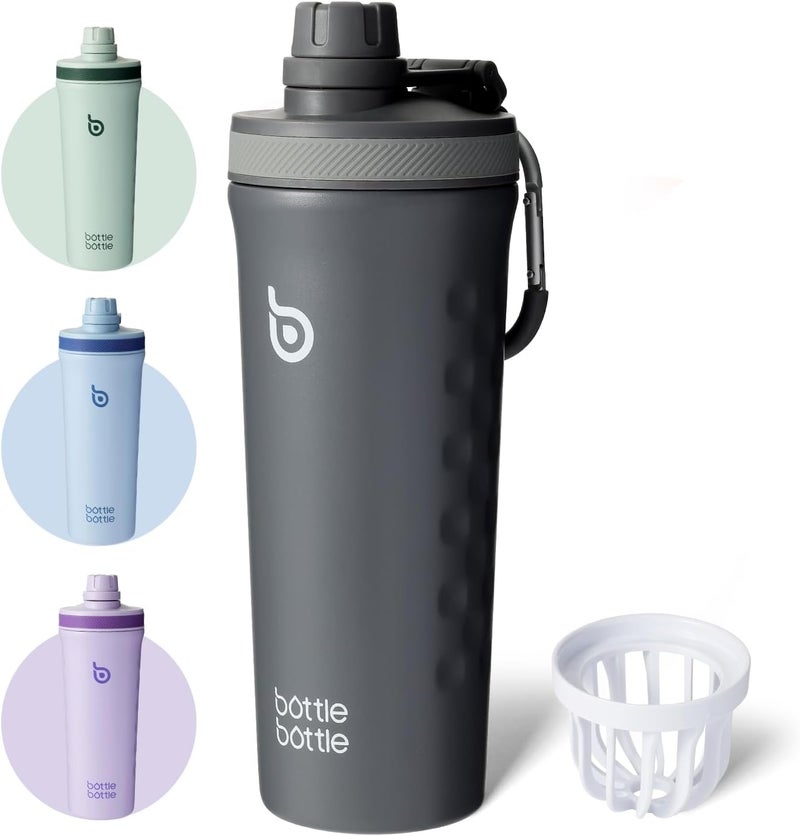 BOTTLE BOTTLE 26oz Insulated Shaker Bottle - Stainless Steel Water Bottle with Wire Whisk - Image 1