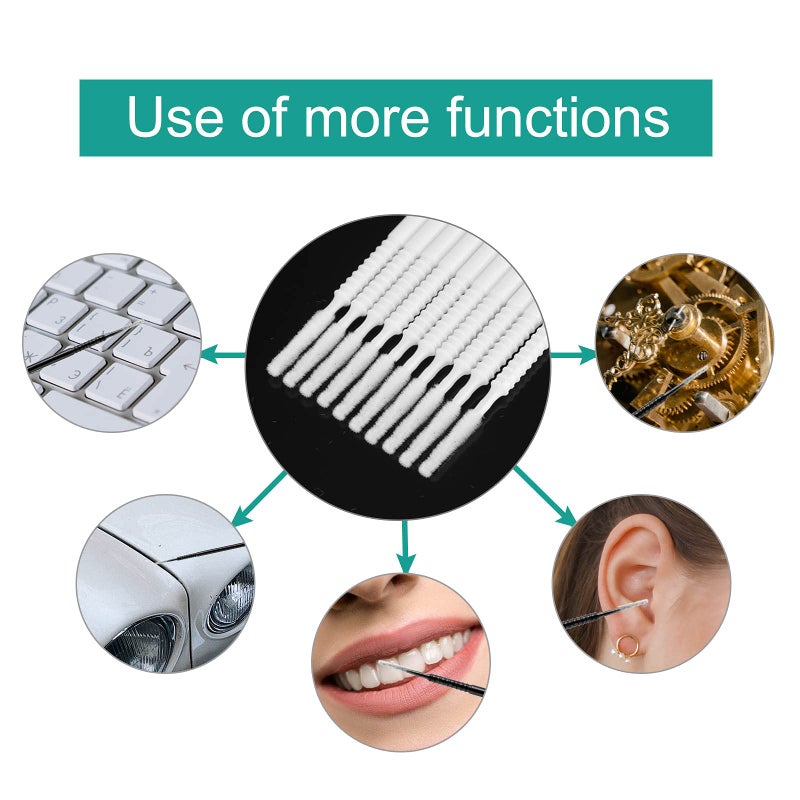 Dming 200PCS Micro Applicators Brushes Mini Cotton Swabs Remove Grafted Eyelash Glue Dedicated Brush Disposable Microswabs for Eyelash Extensions Make up and Lash Clean and Personal Care (White 1) - Image 5