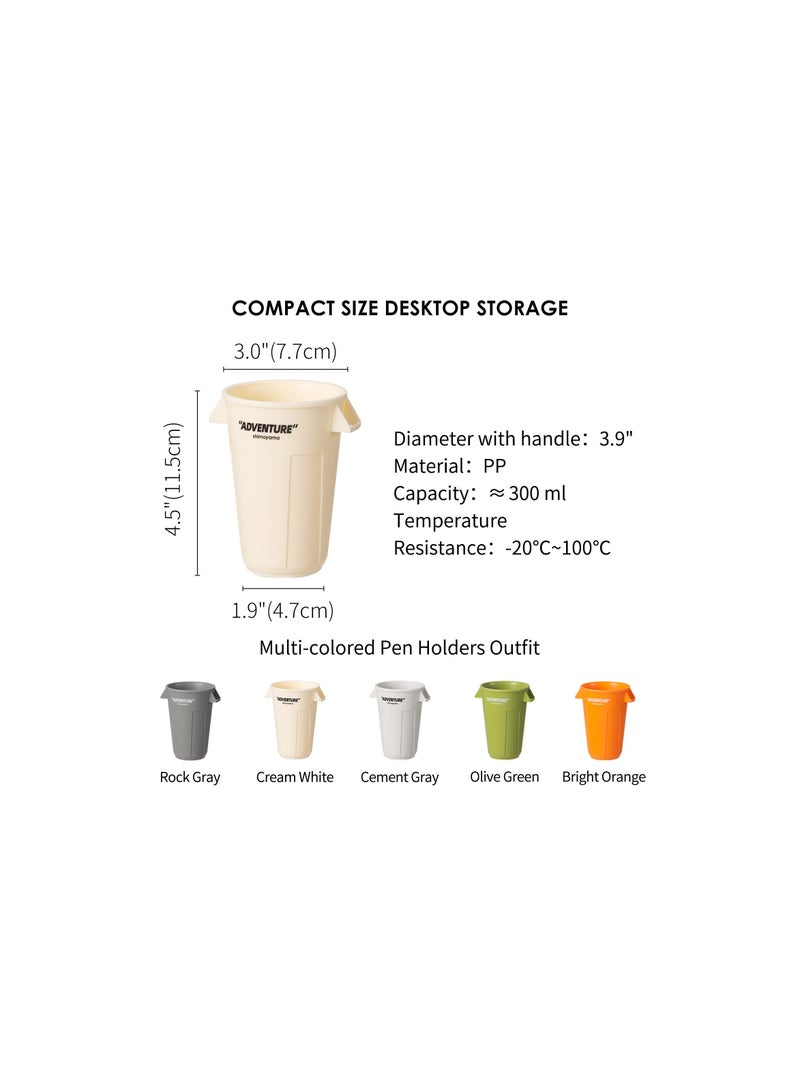 SYOSI Pen Holder for Desk Cute, Plastic Desktop Pencil Holder Cup, Small Desk Supply Organizer Stationery Storage Caddy for Office School Home Multifunctional for Desk Marker Organizer ( 5 Pack) - Image 4