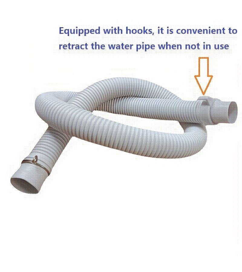 Universal Drainage Hose With Clamp And Hook 3m 118.11in Easy To Install Extend And Retract For Washing Machine Kitchen Sink Washbasin Bathroom - Image 1