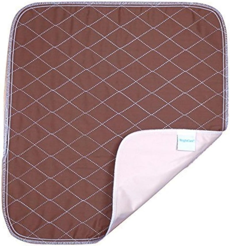 Ultra Waterproof Washable Seat Pad (20 x 22 Inch) for Incontinence - Seniors, Adult, Children, or Pet Underpad - Triple Layer Chair Cover Protector, 24 Ounce Absorbency (Brown) by BrightCare