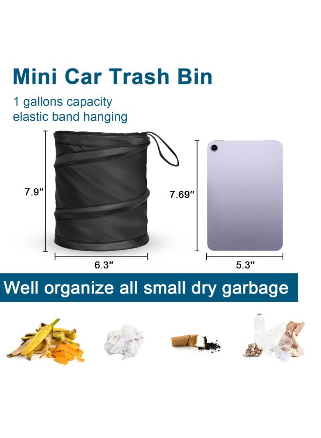[أحدث] [2 قطعة] سلة قمامة للسيارة، سلة قمامة صغيرة للسيارة، كيس قمامة قابل للطي ومائي للسيارة، سلة قمامة للسيارة، سلة نفايات للسيارة، سلة قمامة محمولة، سلة نفايات - Image 5