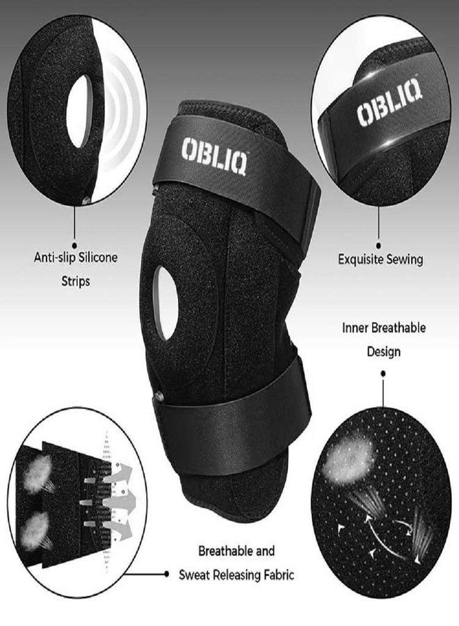 obliq Hinged Knee Braces for Men/Women with Lateral Support Dual Stabilizers - Fits Upto 20 Inches - Image 3